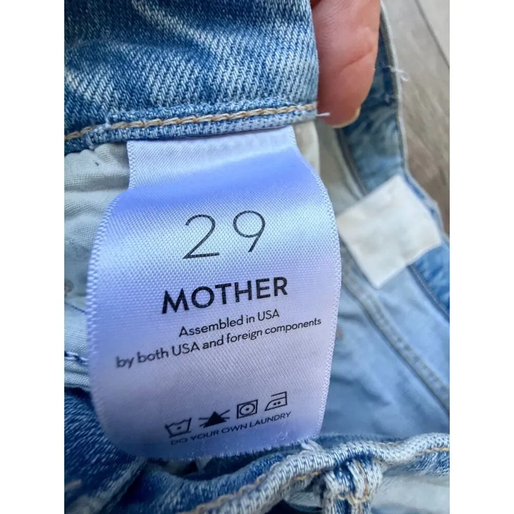 Mother Superior The Insider Crop Step Fray Confess Light Denim Designer Jeans - Picture 7 of 8